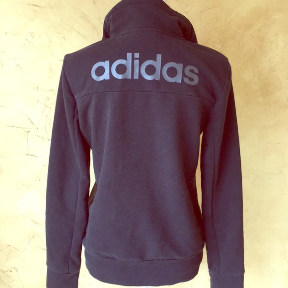 adidas Tops - Adidas black zip hoodie jacket graphic on back